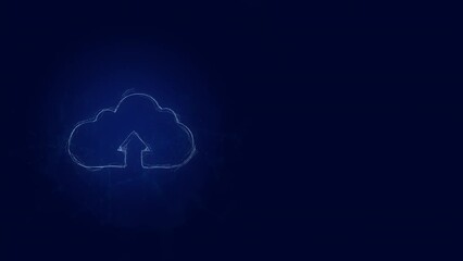 Poster - Cloud download icon with plexus effect. Connected lines with dots. Lines plexus