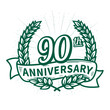 90 years anniversary celebration logotype. 90th anniversary logo. Vector and illustration.