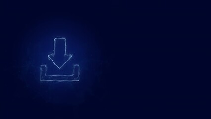 Leinwandbilder - Download icon with Plexus effect. Connected lines with dots. Lines plexus