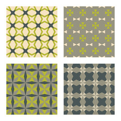 Wall Mural - Set of flat style geometric seamless patterns. Vector illustrationSet of geometric seamless patterns. Great for trendy backgrounds and designs.