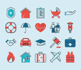 Sticker - insurance icon collection