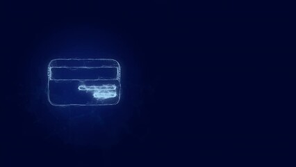 Poster - Credit card icon with plexus effect. Connected lines with dots. Lines plexus