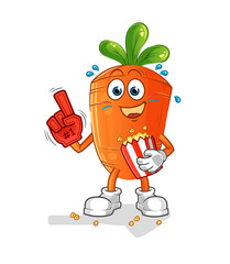 Wall Mural - carrot fan with popcorn illustration. character vector