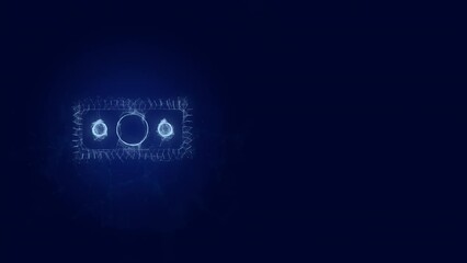 Fototapete - Banknote dollar icon with plexus effect. Connected lines with dots. Lines plexus