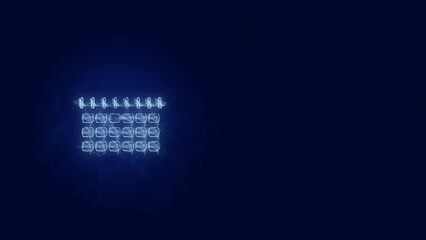 Aufkleber - Calendar icon with plexus effect. Connected lines with dots. Lines plexus