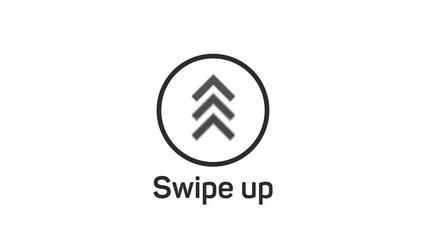 Poster - Social media swipe up arrows motion graphics animation. Alpha channel without background. Swipe up animation footage.
