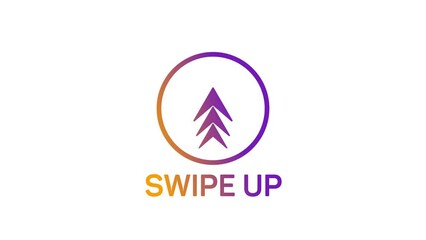 Leinwandbilder - Swipe up, arrow up buttons colorful gradient. Alpha channel without background. Swipe up animation footage.