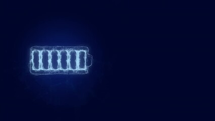 Aufkleber - Battery icon with plexus effect. Connected lines with dots. Lines plexus