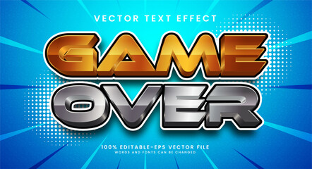 Wall Mural - Game over 3D text effect, editable text style and suitable for game assets.