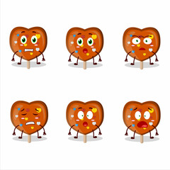 Poster - Character cartoon of orange lolipop love with scared expression