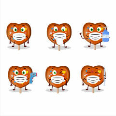 Sticker - A picture of orange lolipop love cartoon design style keep staying healthy during a pandemic