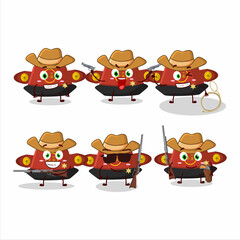 Poster - Cool cowboy red chinese hat cartoon character with a cute hat