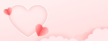 Valentines Day Banner In Paper Style Design