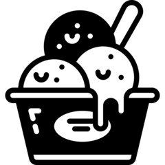 Poster - ice cream solid line icon