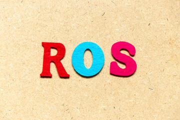 Poster - Color cloth alphabet letter in word ROS (Abbreviation of Return on sales) on wood background