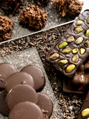 Poster - A vertical shot of sweets on the white background