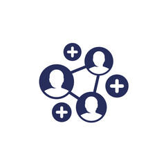referrals, affiliate program icon on white