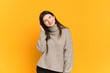 © luismolinero - Young Ukrainian girl isolated on yellow background thinking an idea