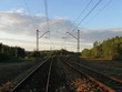 linia kolejowa dwutorowa przez las i pola