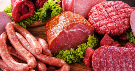 Wall Mural - Composition with assorted meat products