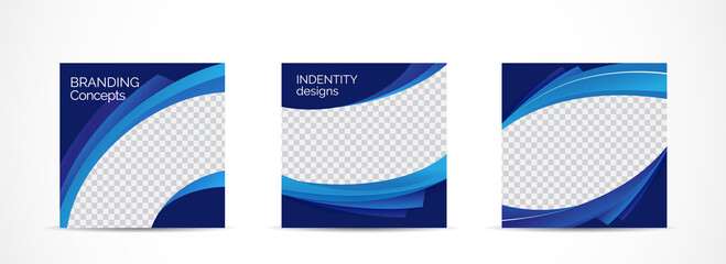 Canvas Print - Set square banner template for social media post and web internet ads.vector illustrations.