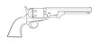 Illustration of the black powder revolver Colt Navy 1851.