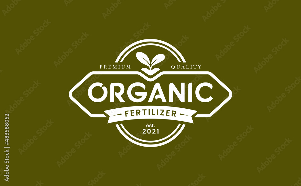organic fertilizer logo design - vector illustration of thriving seeds