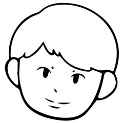 cute Boy face hand drawn Doodle flat color design illustration for web, wedsite, application, presentation, Graphics design, branding, etc.