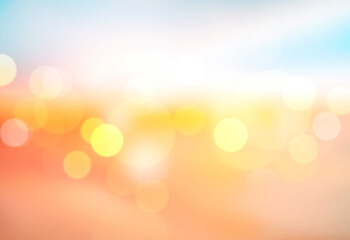Sunset blurred background, sunshine holiday vocations background.Orange blue glowing texture.