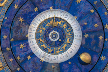 Leinwandbilder - Zodiac Signs Horoscope background. Concept for fantasy and mystery