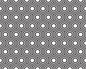 black honeycomb seamless pattern on white background