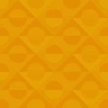 Seamless Vector Pattern, Geometric Rhombus With Circle Pattern In Orange Color. Pattern Included In Swatch.
