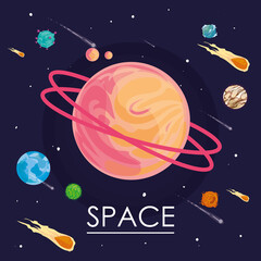 Wall Mural - card of space