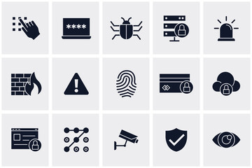 Wall Mural - Protection and Security elements set icon symbol template for graphic and web design collection logo vector illustration