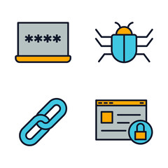 Wall Mural - Protection and Security elements set icon symbol template for graphic and web design collection logo vector illustration