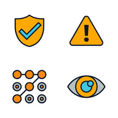 Wall Mural - Protection and Security elements set icon symbol template for graphic and web design collection logo vector illustration