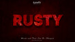 © YENI - rusty editable text effect, free font.