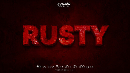 rusty editable text effect, free font.