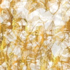 Wall Mural - Gold metallic handmade rice paper texture. Seamless washi sheet background with golden blur metal flakes. For modern wedding texture, elegant stationery and minimal japanese style design elements.