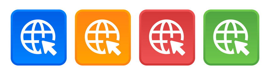 Fototapete - Click to go to website or internet icon set. Internet web symbol vector illustration.