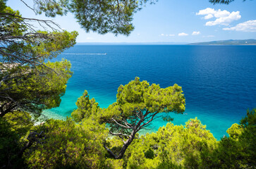 Wall Mural - amazing view on Adriatic sea in Bratus on Makarska riviera in Dalmatia in Croatia