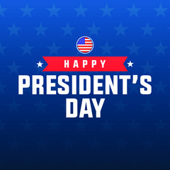 Wall Mural - happy president's day modern creative banner, sign, design concept, social media post, template with blue and red color on an american abstract background 