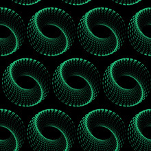 Pattern. Abstraction From Green Circles On A Black Background. Wallpaper