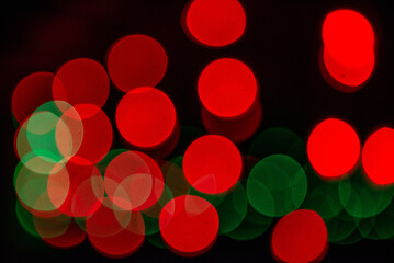 red and green lights bokeh 