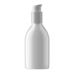 Round Plastic Bottle Cosmetic with Pump Isolated