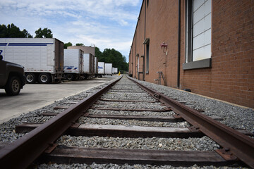 Poster - A shot from the bottom of a railroad.