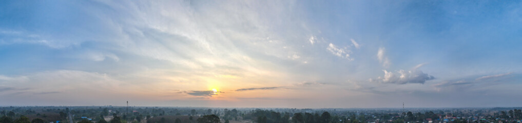 Wall Mural - White clouds and blue sky textured background