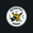 Handmade Vector Vintage Motorcycle Garage Logo Badge