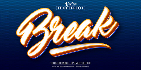 Wall Mural - break text effect, minimalistic and sport editable text style