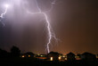 large lightning strike near suburban homes